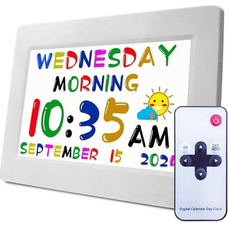 Digital Teaching Clock Talking Time, 24 Alarms Custom Reminders, Checklist to Do List, Auto DST &