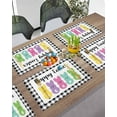 thumbnail image 3 of Easter Placemats Set of 4, Happy Easter Peeps Placemat for Dining Table Decorations, Bunny Black Buffalo Plaid Place Mats, Spring Table Mats for Kitchen Dinner Seasonal Holiday Party Decor, 3 of 6