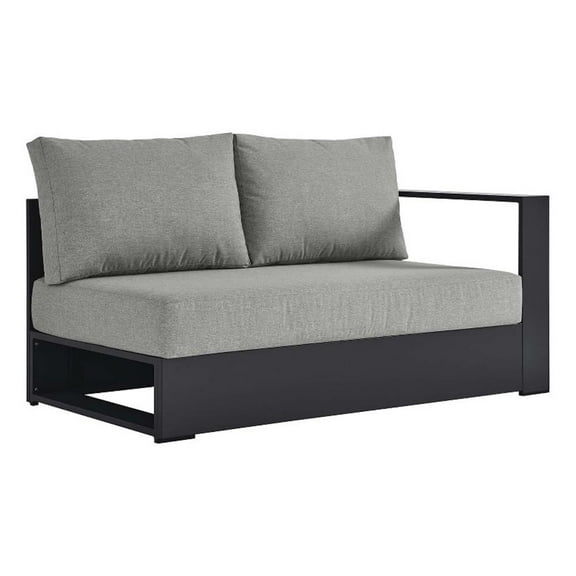 Pemberly Row Modern Modular Right-Facing Loveseat in Gray Gray