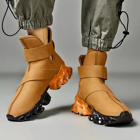 

Men‘s Vintage Faux Leather Shock Absorption Blade Type Shoes With Tpu Sole Yellowstone