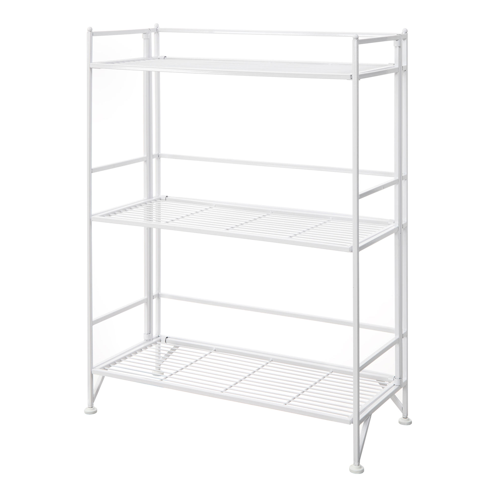 Convenience Concepts Xtra Storage 3 Tier Wide Folding Metal Shelf, White - image 3 of 7