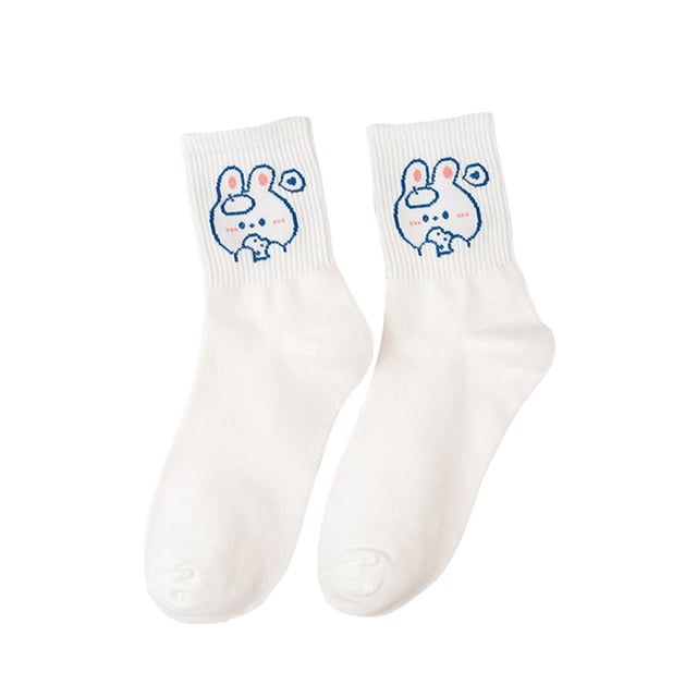 Kmbangi Women Athletic Cartoon Socks Adults Cute Rabbit Pattern Warm Socks