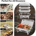 thumbnail image 7 of EAYSG 4 Pack 8QT Chafing Dish Buffet Set with 2 Full Size, 2 Half Size, 3 1/3 Size Food Pans, Stainless Steel Buffet Chafers Catering Food Warmers for Party/Buffet/Wedding/Banquet/Catering Events, 7 of 7