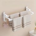 thumbnail image 1 of TIMIFIS Storage Rack No Hole Bathroom Wall-Mounted Double Rod Bath Bathroom Kitchen Multifunctional Towel Rack Storage Shelf Toothbrush Holders, 1 of 6