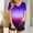 Purple, variant on Viluyesy V-Neck T-Shirt and Shorts 2PC for Women Printed Tops Elastic Waist Short Pants Sets Pocket Fashionable Shirt and Shorts Sets Two PC Yellow Size L