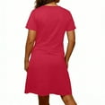 thumbnail image 6 of BUIGTTKLOP Dresses for Women Short Sleeve Casual Dresses Lace up V Neck Pleated Flowy Sundress, 6 of 6