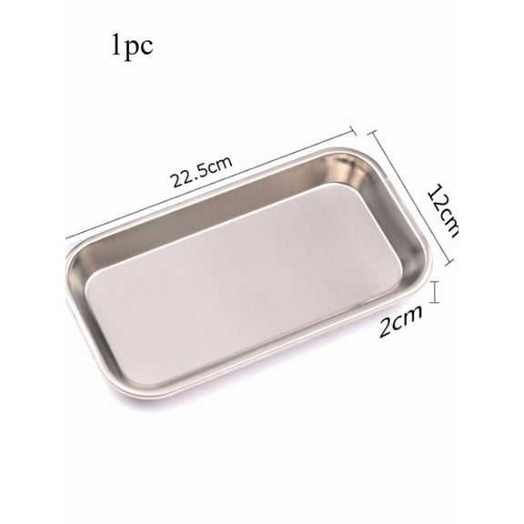 1/2pcs Kitchen Tray Stainless Steel Square Storage Tray Dental Medical Tool Nail Tattoo Dental Medical Device Supplies Tray Dish