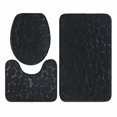 thumbnail image 3 of 3 alfombrillas de baño con relieve de adoquines, antideslizantes, para tapa de inodoro, color negro, 3 of 12