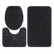 thumbnail image 3 of 3 alfombrillas de baño con relieve de adoquines, antideslizantes, para tapa de inodoro, color negro, 3 of 12