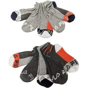 Fila Kids Boys 10-Pack Half Cushion Quarter Socks Logo Repeat - Light Gray Heather, Boys Small Shoe Sizes 7-10