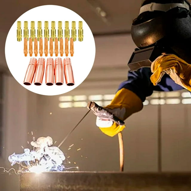 Hudfg 25 Pcs Mig Welding Nozzle Set - For Kr200A Protective Conductive Nozzle For Double Pass Welding Machine