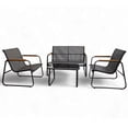thumbnail image 1 of Juego de Sala de Jardin para Exteriores Textilene Madera gris Grande, 1 of 7