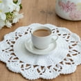 thumbnail image 5 of Uxcell 4 Pack Crochet Doilies, 10 Inch Handmade Crochet Table Placemats Round Lace Doilies Star Pattern Cotton Coaster for Wedding Party Decoration, White, 5 of 6