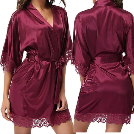

Lingerie Pajama Sets for Women Lace Sleepwear Satin Nightwear Pajamas Suit