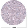 thumbnail image 2 of GFDYREE Napperons Ronds Tressés 15 Pouces Napperons Ronds pour Décorations du 4 Juillet Tables à Manger Tissage Naturel Résistants à la Chaleur Ensemble de 6 Napperons (Rouge Bleu et Blanc, 6), 2 of 6