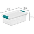 thumbnail image 2 of Caja de almacenamiento Sterilite de 6 litros, apilable, transparente y blanca, paquete de 12, 2 of 9