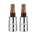thumbnail image 4 of 2pcs T30 Bit Sockets 1/4 Inch Drive S2 Steel T30 Torx Bit Sockets S2 Steel, 4 of 8
