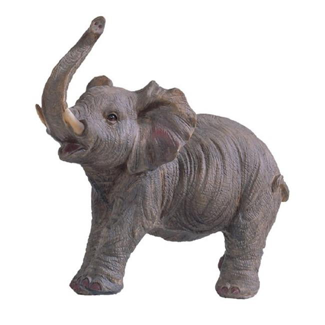 Elephant Trunk Up 77515 Ceramic 3D Figural Bowl Candy Dish Grey 6" 