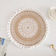 thumbnail image 1 of Tapis de Table en Lin Dentelle Set de Table Tissé en Jute Naturel Rond 38cm, 1 of 4