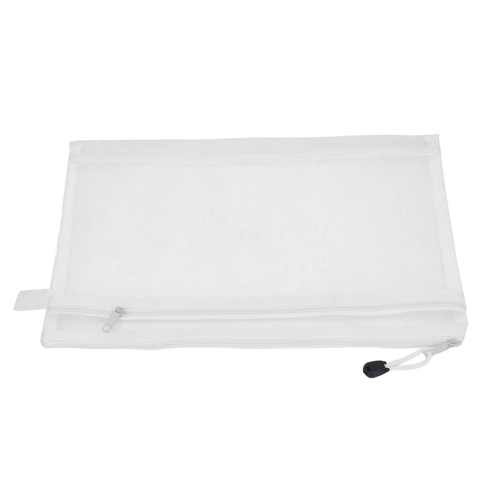 Sacs Pochette à Fermeture Éclair en Maille à Double Couche, Poignée Portable Robuste et Résistante aux Déchirures, Cadeau Idéal, Sac de Documents en Maille Nylon Format A4 pour Bureau, École, Maison