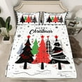 thumbnail image 2 of jejeloiu Marry Christmas Twin Sheet Sets,Red Xmas Pine Twin Fitted Sheet,Happy New Year Flat Sheet,Super Cozy Bedroom Decor,3pcs, 2 of 7