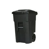 Toter 48-gallon black garbage can with wheels and lid