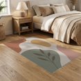 thumbnail image 2 of ODIKA 5'x7' Warm Earth Tones Abstract Design Washable Area Rug Modern Organic Shapes with Leaf Motif for Guest Room, Lounge, Apartment, Non-Slip Low Profile, Stain Resistant, 2 of 7