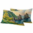 thumbnail image 2 of Green Mountains Outdoor Waterproof Throw Pillow Covers 20x12 Set of 2, Elegant Summer Botanical Modern Art Decorative Pillowcases Cushion Pillowcase for Couch Sofa Patio Outside Pillow Protector, 2 of 9