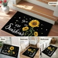 thumbnail image 5 of 2x3 Ft Entryway Area Rug, Yellow Sunflower Kitchen Rug Runner Washable Floor Mat, Summer Flower Bee Sunshine Black Non Slip Indoor Door Mat Throw Carpet for Bathroom Living Room Bedroom, 5 of 8