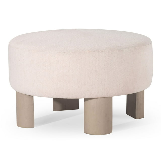 Maven Lane Celia Ottoman Contemporain Rembourré avec Fini en Bois Blanc Raffiné