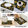thumbnail image 4 of Washable Rubber Sunflower Cute Floral Dish Drying Mats for Kitchen Counter Home Large Coffee Bar Pad Accessories and Decor for Utensils Stemware 19.5''x12'', 4 of 6