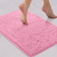 thumbnail image 2 of Bath Mat By LuxUrux-Extra-Soft Plush Bath Shower Bathroom Rug,1'' Chenille Microfiber Material, Super Absorbent Shaggy Bath Rug. Machine Wash & Dry (15 x 23, Pink), 2 of 7