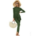 thumbnail image 5 of IBTOM CASTLE Modest Muslim Islamic Long Sleeve Burkini for Women Full Cover Swim Rashguard Hijab Swimsuit Bathing Suit 4XL Green, 5 of 7