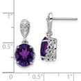 thumbnail image 4 of Auriga Fine Jewelry 925 Sterling Silver Rhodium-plated Amethyst Drop Earrings for Women, 4 of 6