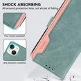 thumbnail image 3 of Ancove for iPhone 14 Wallet Case with Card Holder Kickstand,RFID Blocking PU Leather Shockproof Splicing Color Flip Case Cover for iPhone 14,Cyan+Pink, 3 of 7