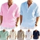 thumbnail image 1 of Men's Long Sleeved Linen Shirt, Cotton And Linen Casual Shirt, 1 of 3