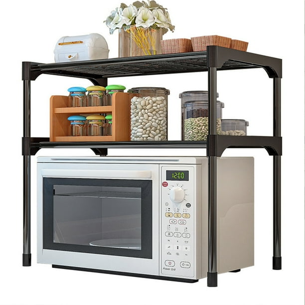2 Tier Microwave Oven Rack Shelving Unit For Kitchen Home Microwave Oven Rack Organizer Storage Shelf 23x12x19 Walmart Com Walmart Com