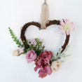 thumbnail image 3 of Corona floral rústica, corona de flores, corona de puerta, corona de pared, corona decorativa, Rosa empolvado, 3 of 7