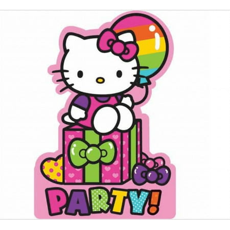 Amscan Hello Kitty Rainbow Party Invitations (8pc Set) Novelty Character Party Supplies