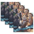 thumbnail image 5 of Satin Native Fab Cotton Dinner Napkin Cats Beach Holiday Flowers Reusable, 5 of 8