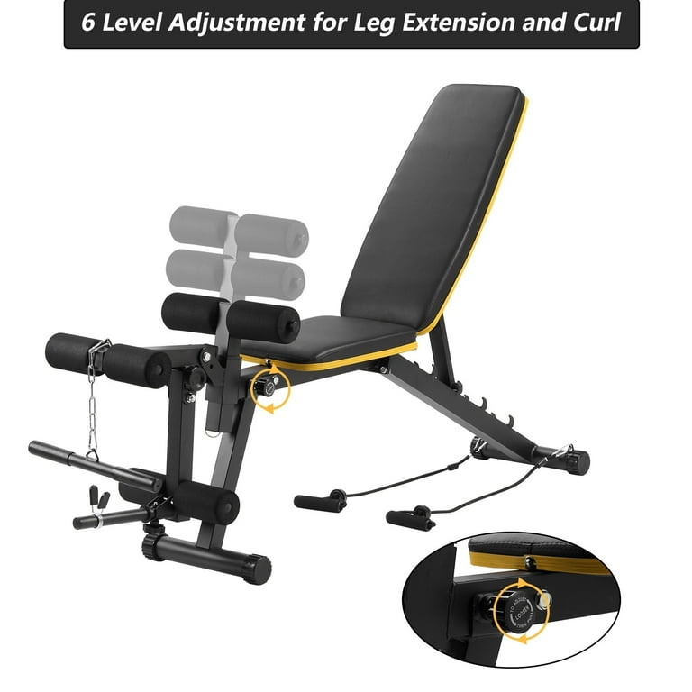 Ainfox Multi Purpose Adjustable Weight Bench Yellow Walmart