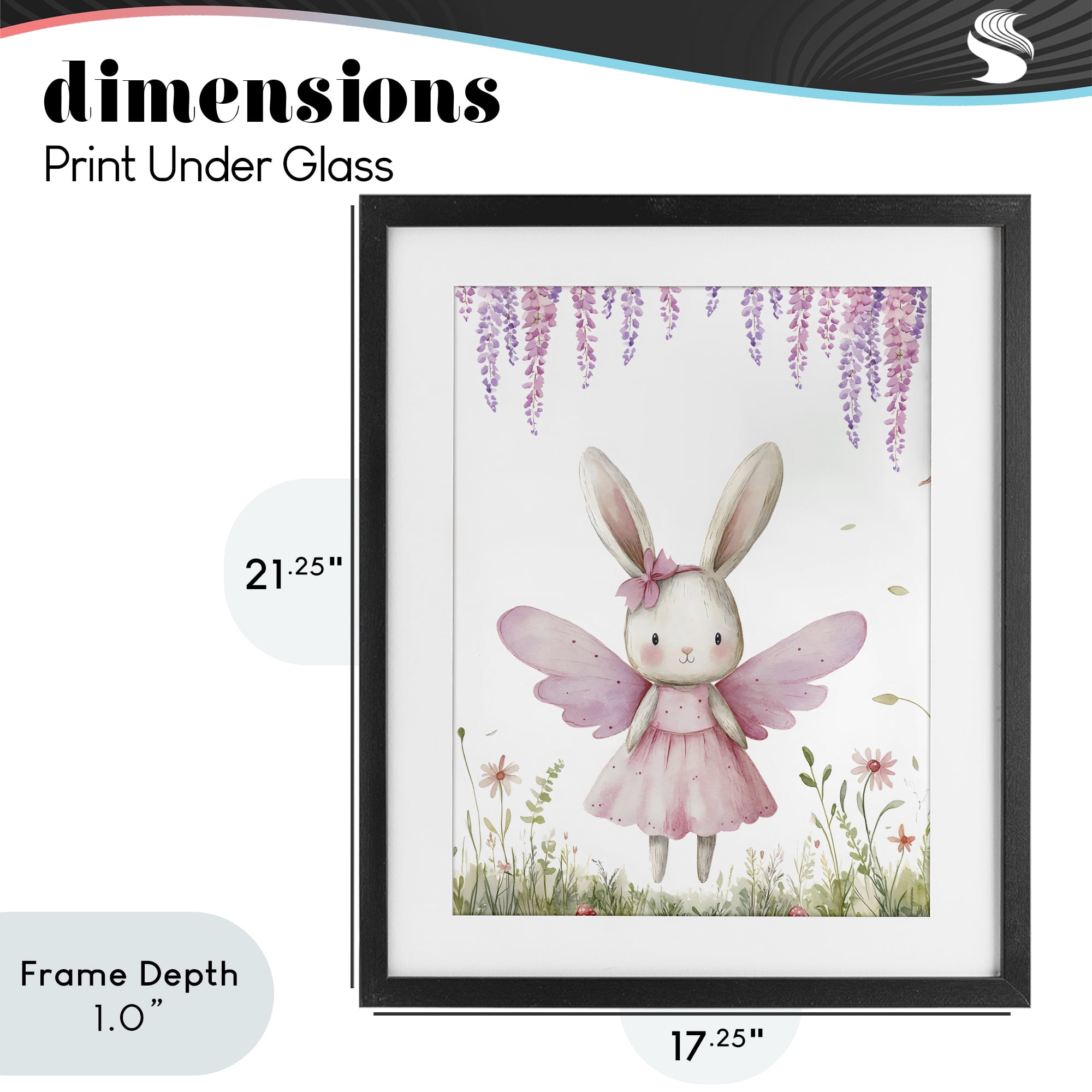 Stupell Industries Woodland Bunny Forest Fairy Black Framed Print Under Glass, design by LSR Design Studio