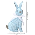 thumbnail image 2 of Easter ornament decor,Simulation Bunny Figurine Easter Tabletop Decoration Festival Art Rabbit Craft Ornament,Blue, 2 of 6
