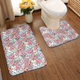 thumbnail image 2 of Xecao Cartoon Hearts 2-Piece Vintage Seamless Anti-Skid Mat Set, featuring a stylish pattern for a safe and elegant toilet rug experience, 2 of 6