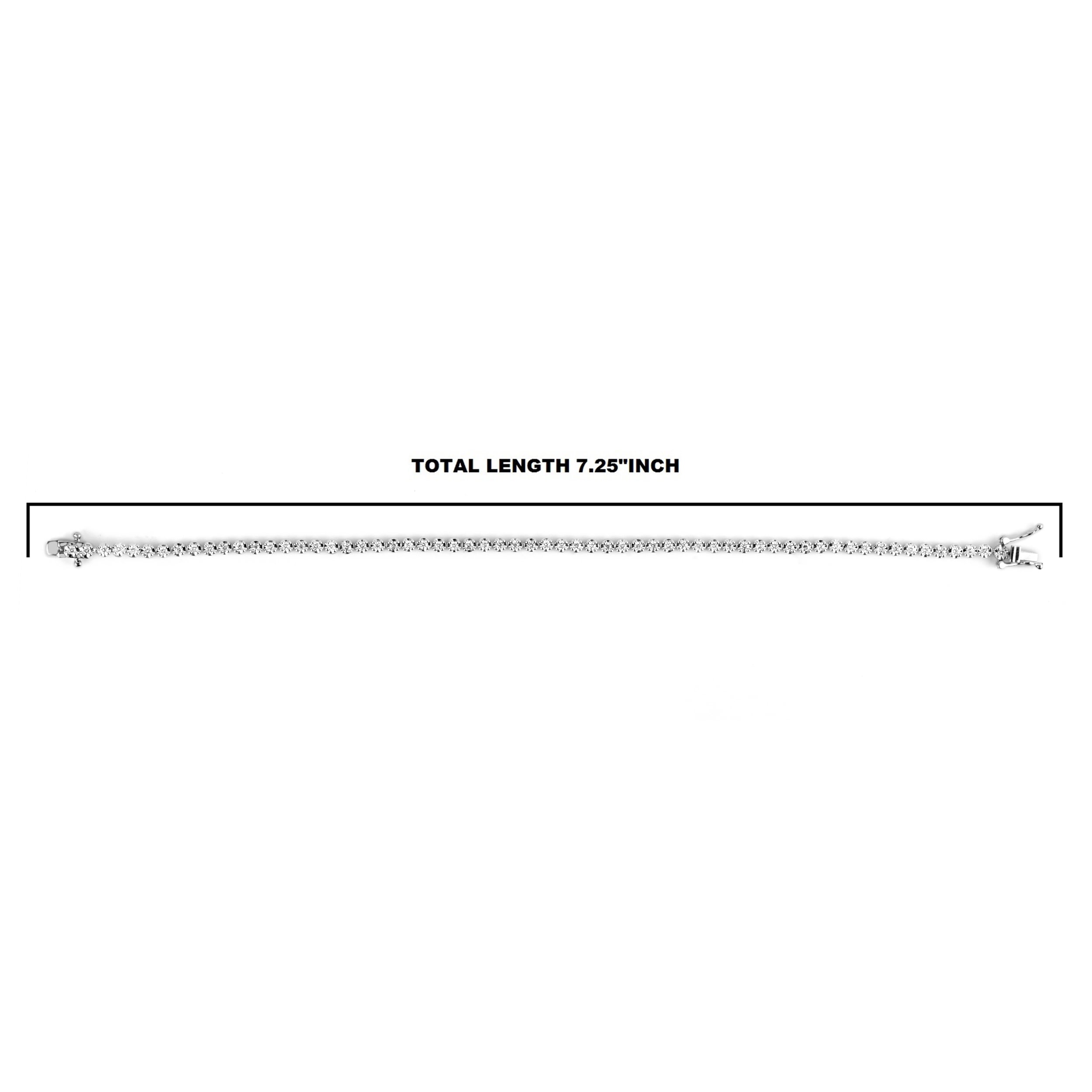 Unique Moments 1 Ct Round Lab Grown Diamond Bracelet in Silver for Women (J-SI-I1)