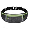 thumbnail image 1 of Cinturón delgado para correr, riñonera de entrenamiento para hombres y mujeres, cinturón para correr, caminar, andar en bicicleta, acampar, lino gris + cremallera verde, 1 of 5
