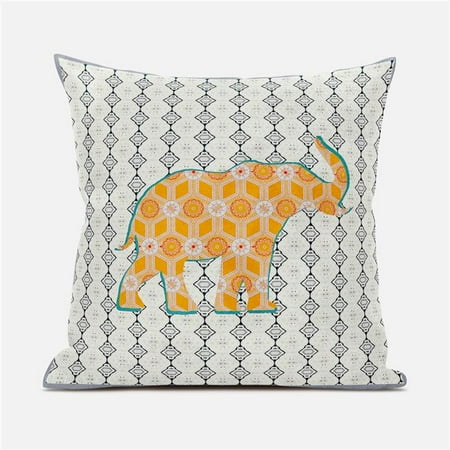 

Amrita Sen Designs CAPL799FSDS-ZP-20x20 20 x 20 in. Elephant Silhouette Duo Suede Zippered Pillow with Insert - Multi Color