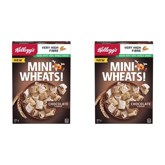 Kellogg's Mini Wheats Chocolate Cereal 377g (2 Pack)