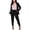Black, variant on Women‘s 2 Piece Pant Suit Set for Office, Deep V-Neck Long Sleeve Blazer & Matching Pants, Professional Business Attire