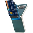 thumbnail image 2 of for Samsung Galaxy Z Flip 4 Phone Case with Card Holder,PC Hard Shockproof Back Cover Slim Durable Protective PU Leather Phone Case Cover for Samsung Galaxy Z Flip 4 5G PZ Green, 2 of 13